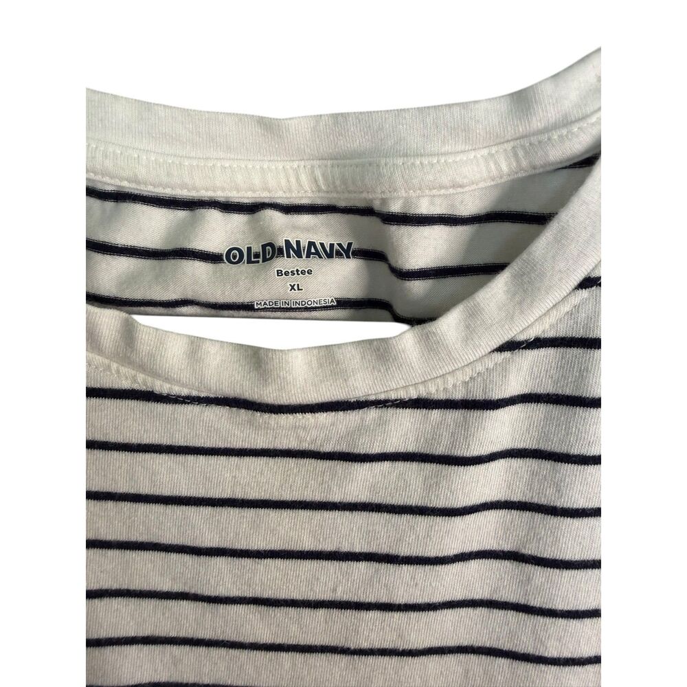 Old Navy Bestee Tank Top Women’s XL White Black Stripe Sleeveless Casual - Picture 5 of 5